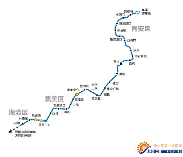 廈門(mén)地鐵6號(hào)線線路首次公布 穿過(guò)海滄集美同安